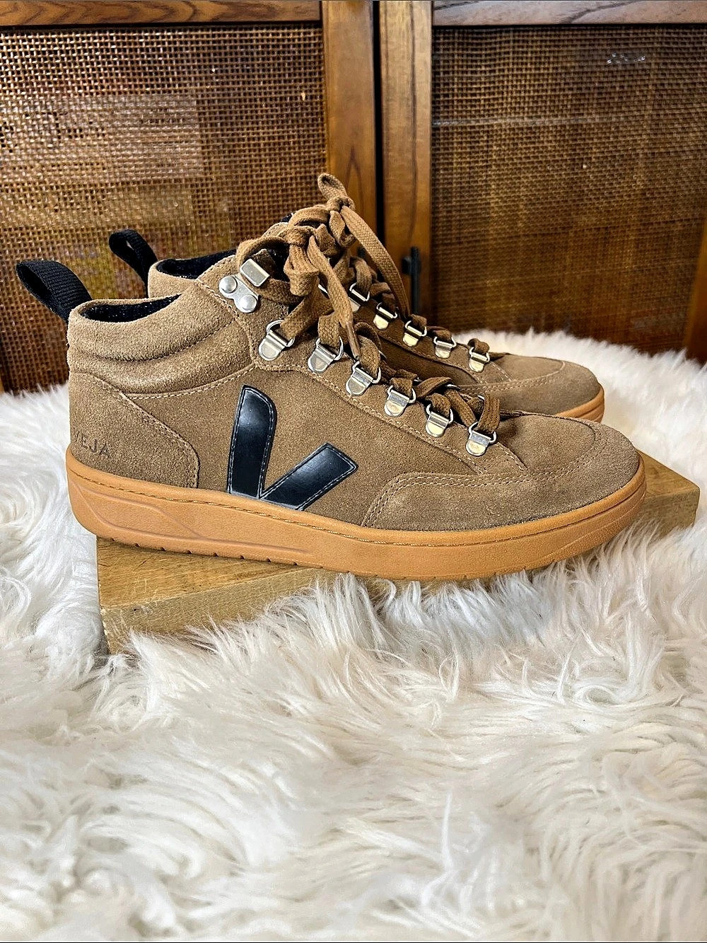 Veja Roraima Suede Brown Black Gum Sole Sneakers